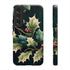 Dark Green Festive Holly in Watercolor - Impact Resistant Phone Case Samsung Galaxy S22 Glossy